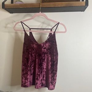 Double Zero Crushed Velvet Tank Maroon